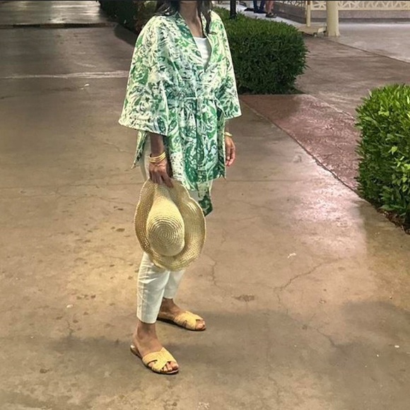 LINEN BLEND PRINTED KIMONO - Picture 5 of 9